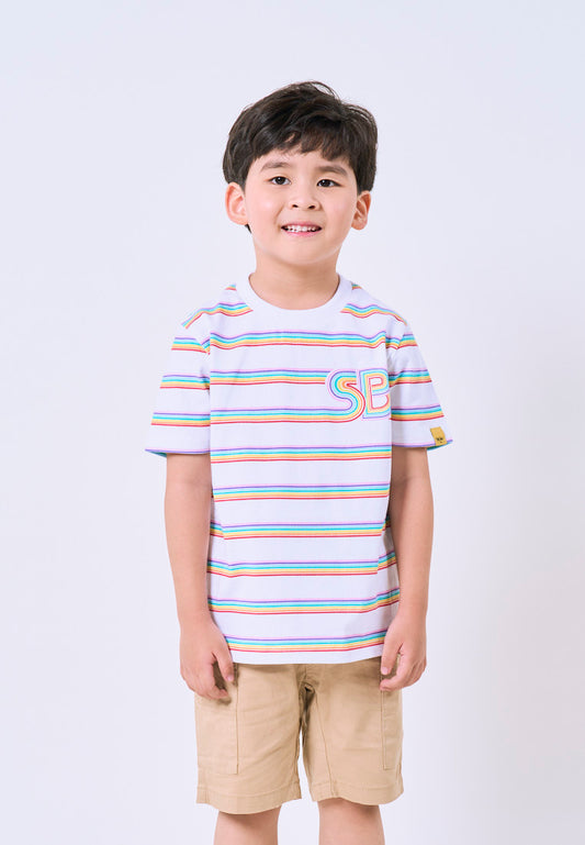 Mossimo Kids Spongebob White Unisex Stripes Tshirt For Girls For Boys