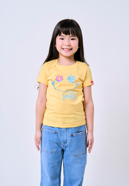 Mossimo Kids Vibrant Yellow Regular Graphic Tshirt For Girls