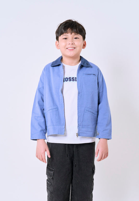 Mossimo Kids Boys' Blue Two Tone Collar Denim Jacket