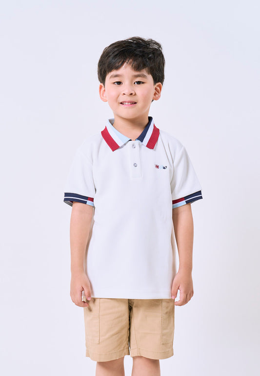Mossimo Kids White Sporty Color Blocking Polo Top- For Boys