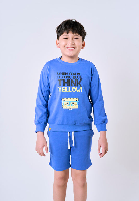 Mossimo Kids Spongebob Blue Unisex Pullover & Shorts Set For Boys For Girls
