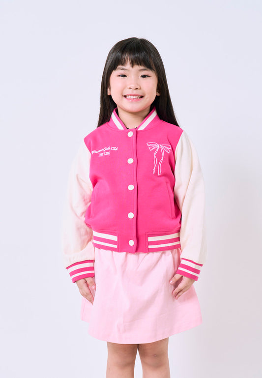 Mossimo Kids Raspberry Knit Bomber Jacket For Girls