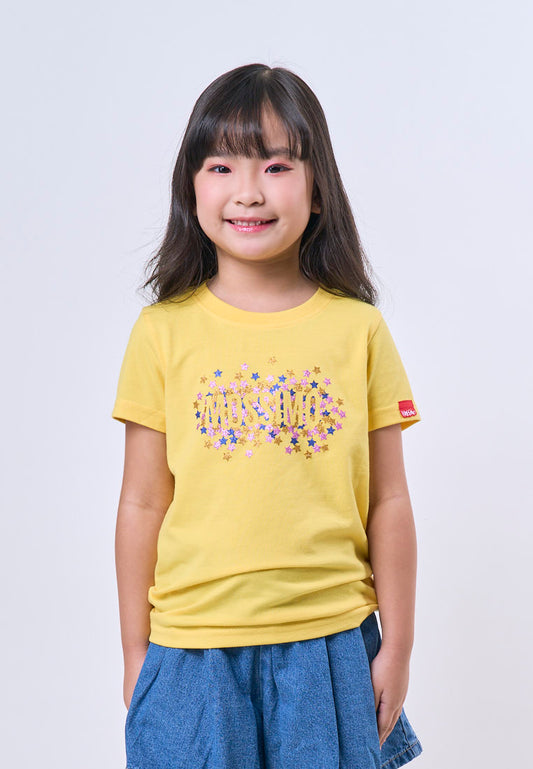 Mossimo Kids Girls' Yellow Stars Logo Graphic Tshirt