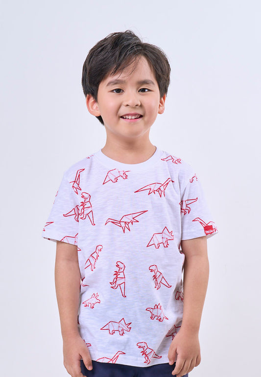 Mossimo Kids Boys' White Dino Origami Graphic Tshirt