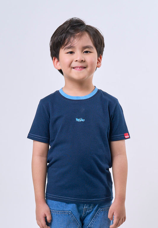Mossimo Kids Boys' Navy Blue Ringer Embroidered Logo Top