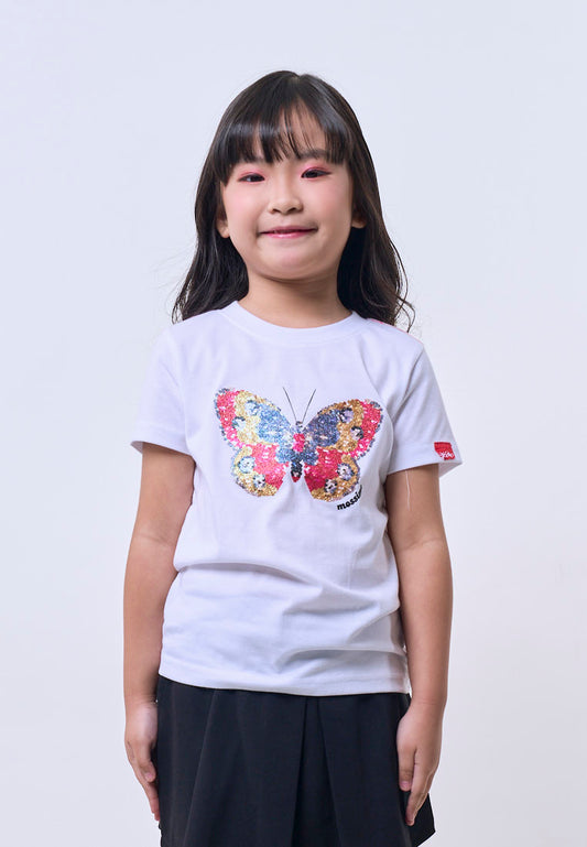 Mossimo Kids Girls' White Butterfly Graphic Tshirt
