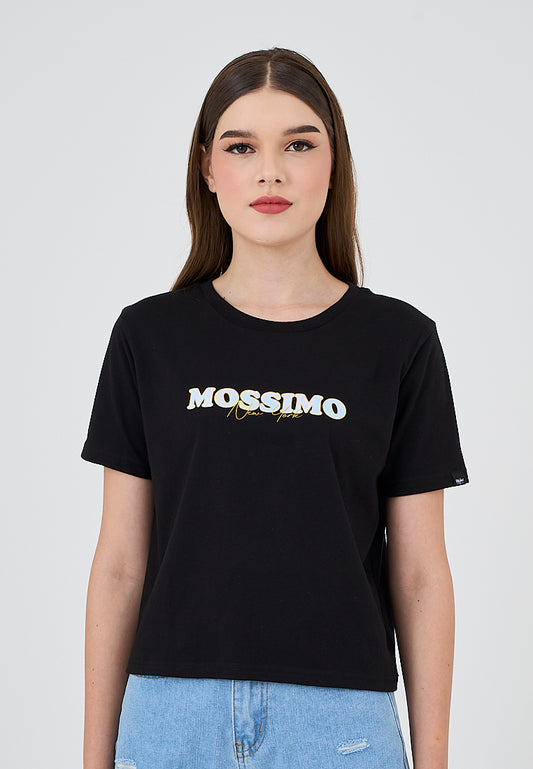 Mossimo Camille Black Classic Cropped Fit Tee