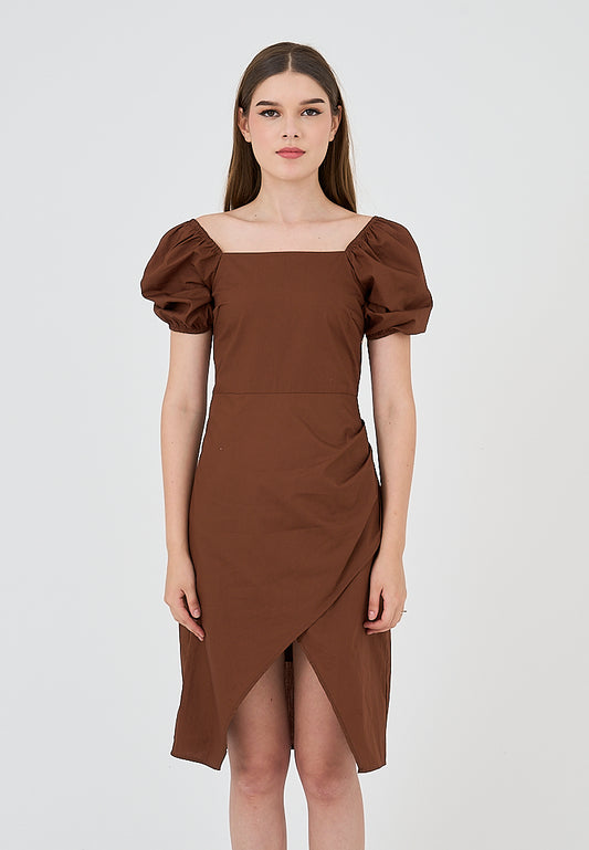 Mossimo Ashley Choco Brown Drape Dress
