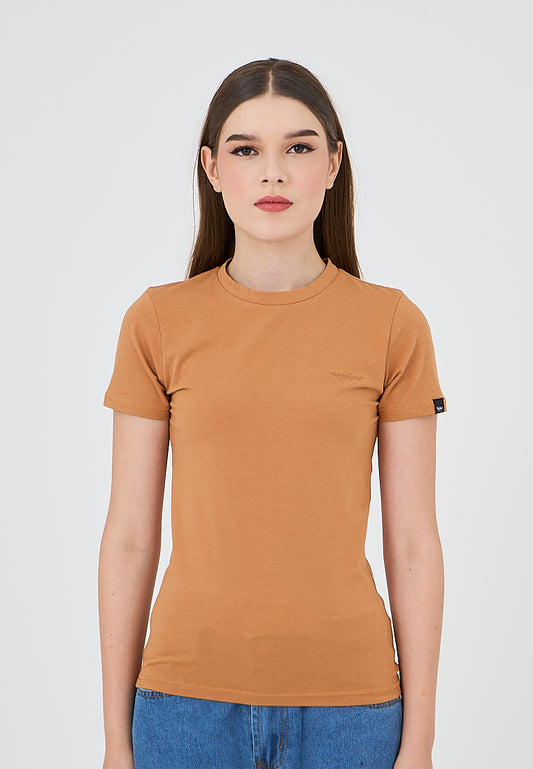 Mossimo Angeline Brown Body Fit Tee