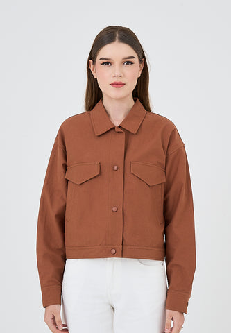 Mossimo Gianne Rawhide Brown Cropped Jacket