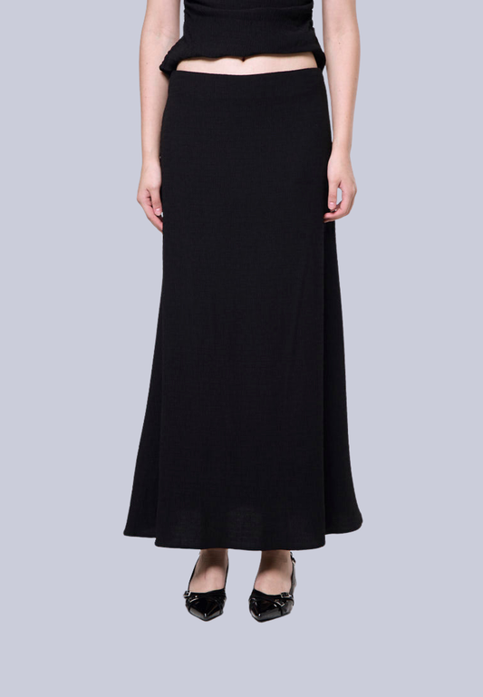 Mossimo Marian Black A-Line Midi Skirt