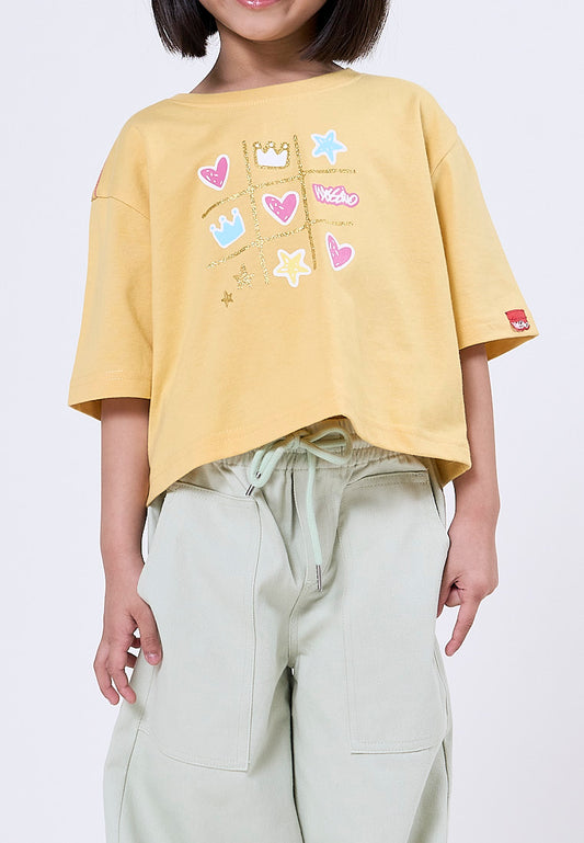 Mossimo Kids Sadie Golden Cream Loose Cropped Tshirt