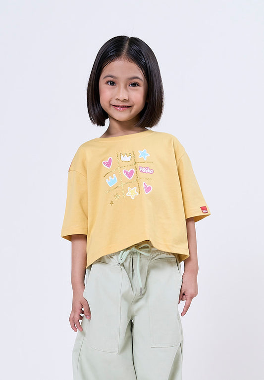 Mossimo Kids Sadie Golden Cream Loose Cropped Tshirt