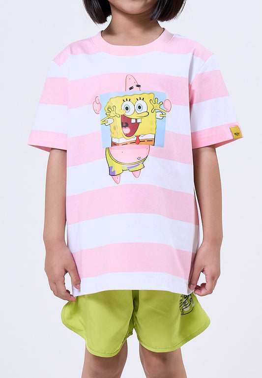 Mossimo Kids Pink Spongebob Stripes Tshirt