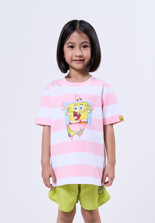 Mossimo Kids Pink Spongebob Stripes Tshirt