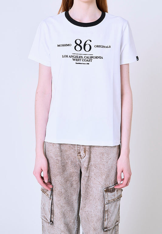 Mossimo Madison White Ringer Classic Fit Tee