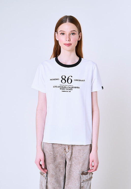 Mossimo Madison White Ringer Classic Fit Tee