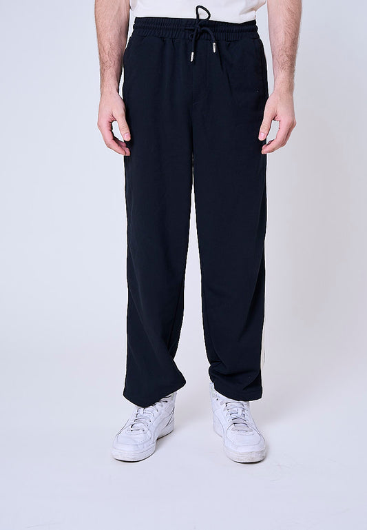 Mossimo Deacon Black French Terry Pants with Stripes Patch