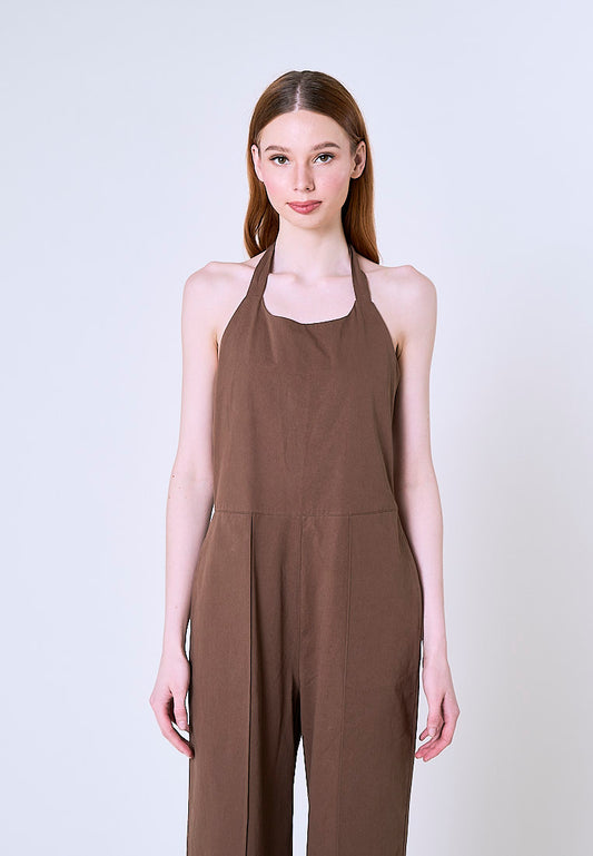 Mossimo Harlow Brown Scoops Jumpsuit Straight Fit