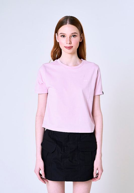 Mossimo Andrea Pink Classic Crop Fit Tee