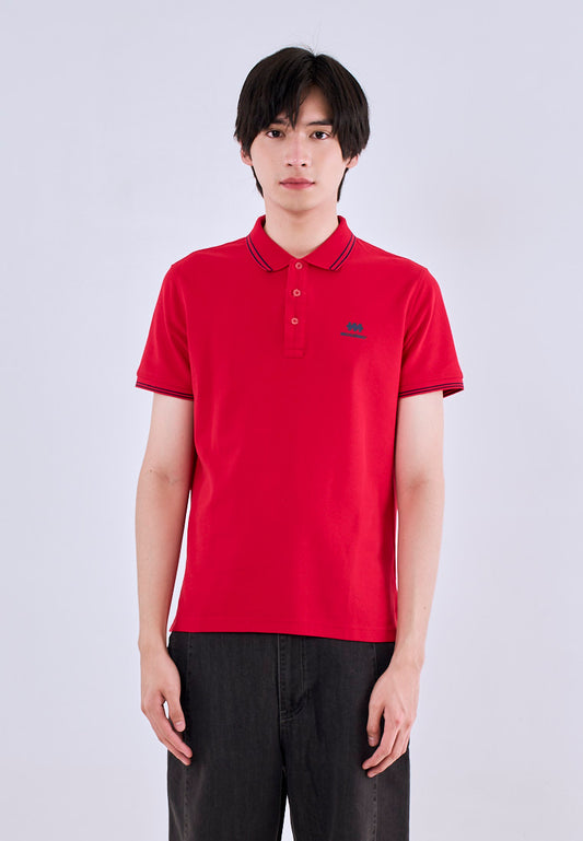 Mossimo Red Polo Shirt with Tipping on Collar For Men