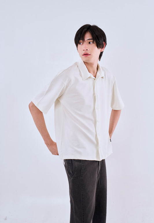 Mossimo White Tailored Fit Button Down Polo Shirt For Men