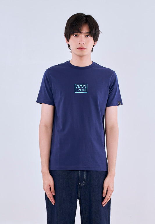 Mossimo Axton Navy Blue Muscle Fit Tee For Men