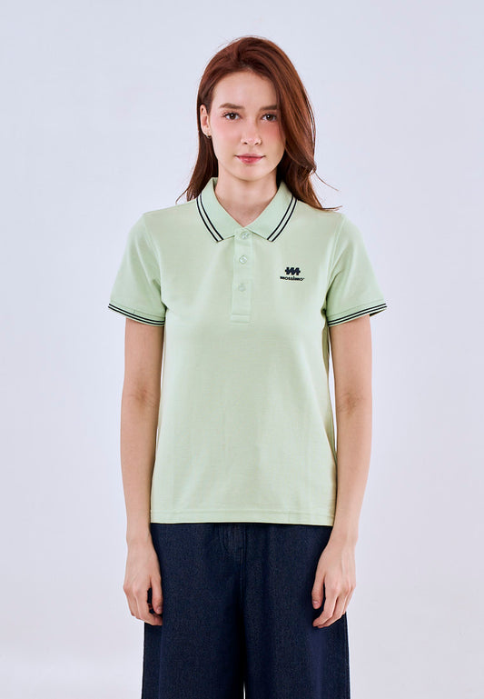 Mossimo Light Green Polo Tee with Tipping on Collar For Women