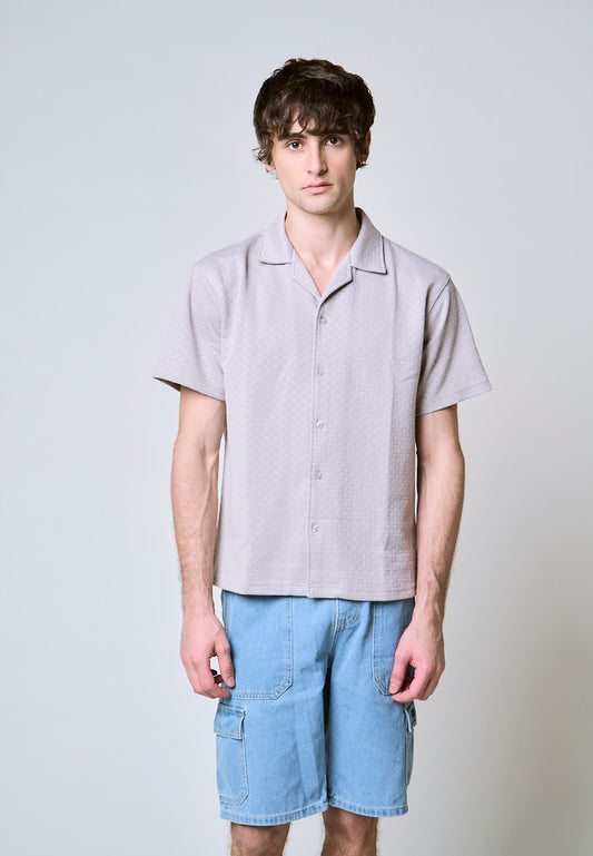 Mossimo Brandon Gray Button Down Boxy Polo Shirt