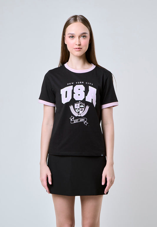 Mossimo Elysandra Black Comfort Fit Tee