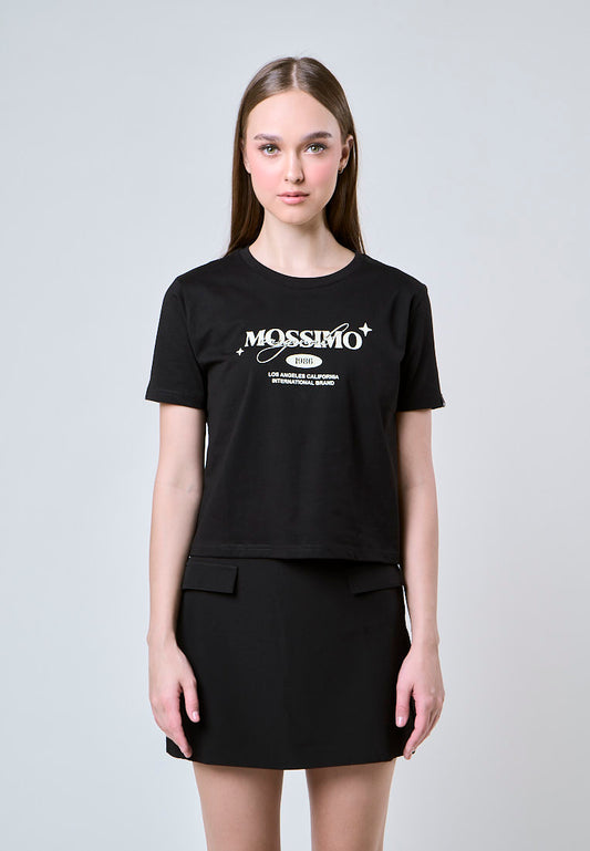 Mossimo Ashley Black Classic Cropped Fit Tee