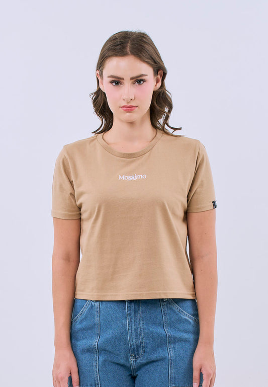 Mossimo Serene Pale Khaki Classic Cropped Fit Tee For Women