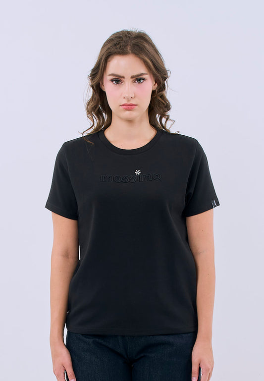 Mossimo Lucienne Black Classic Fit Tee For Women
