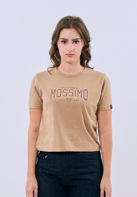 Mossimo Solana Pale Khaki Classic Cropped Fit Tee For Women