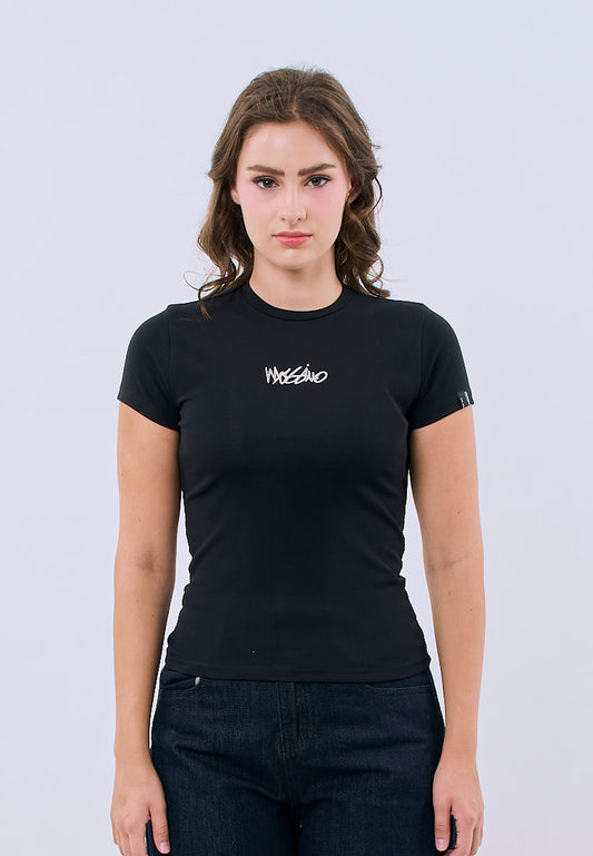 Mossimo Cassie Black Body Fitted Tee For Women