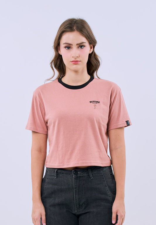 Mossimo Hannah Old rose Boxy Cropped Fit Tee For Women