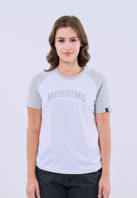 Mossimo Calista White Raglan Classic Fit Tee For Women