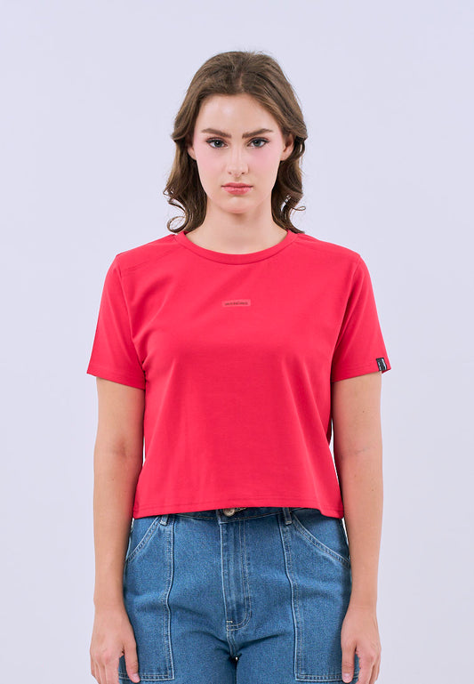 Mossimo Vega Red Classic Cropped Fit Tee For Women