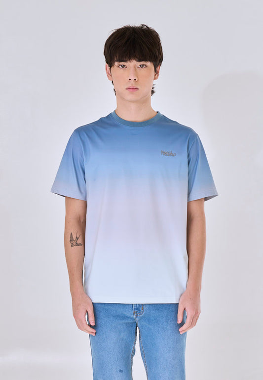 Mossimo Dash Blue Green Round Neck Comfort Fit Tee