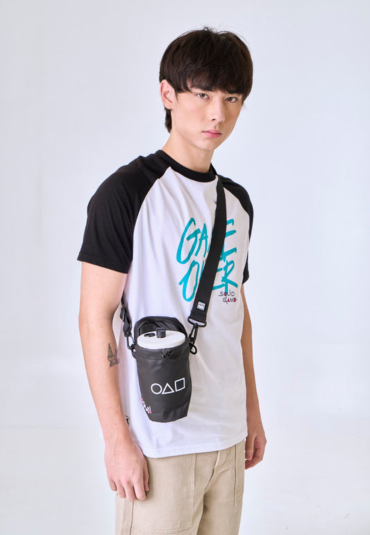 Mossimo Squid Game Black Water Bottle & Cellphone Holder w/ Adjustable Shoulder Strap