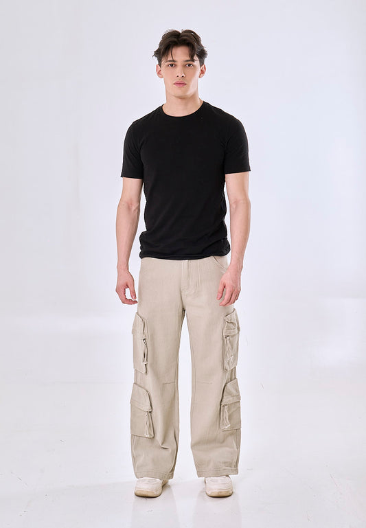 Mossimo Leo Khaki Straight Fit Cargo Denim Trouser