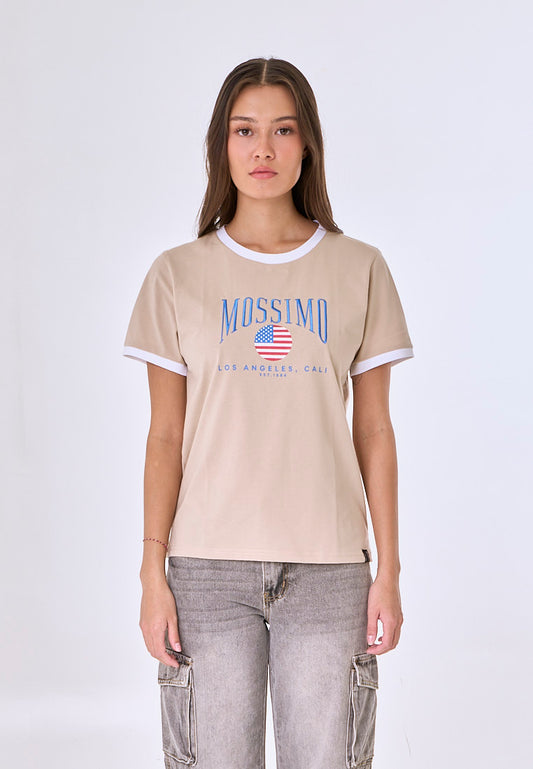 Mossimo Annora Macadamia Ringer Classic Fit Tee