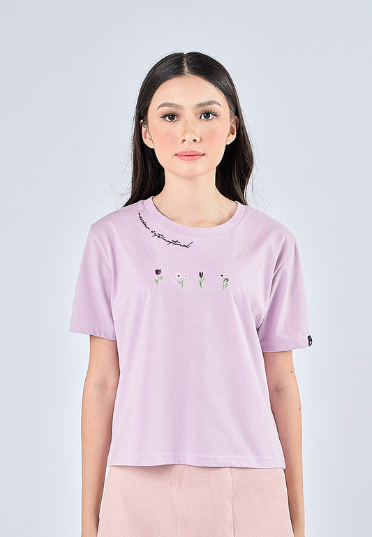Mossimo Alyanna Light Purple Classic Cropped Fit Tee