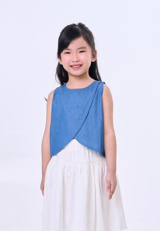 Mossimo Kids Bella Light Blue Denim Crossover Top