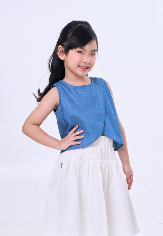 Mossimo Kids Bella Light Blue Denim Crossover Top