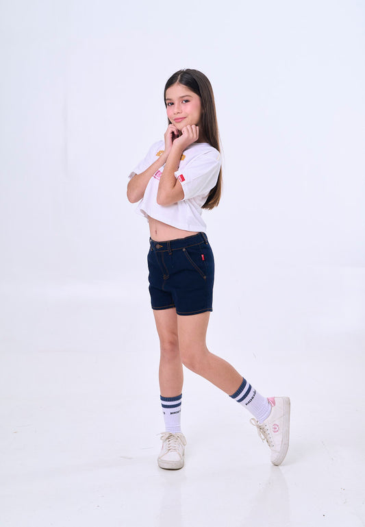 Mossimo Kids Zaria White Basic Loose Cropped Tshirt