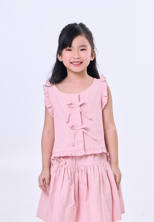 Mossimo Kids Pale Pink Top w/ Bows & Balloon Skirt Set For Girls