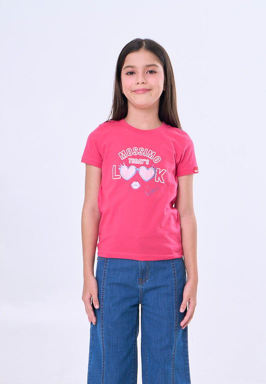 Mossimo Kids Raspberry Basic Graphic Tshirt w/ Pearl For Girl