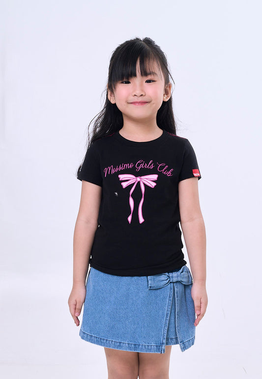 Mossimo Kids Black Basic Graphic Tshirt w/ Embroidery For Girl
