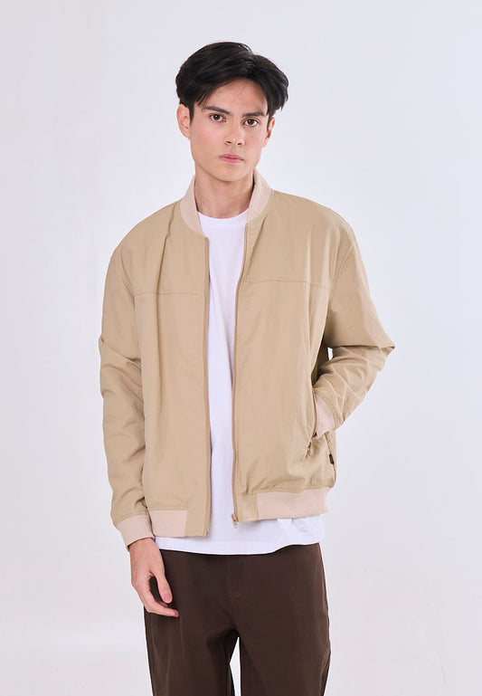 Mossimo Larry Khaki Boxy Nylon Bomber Jacket